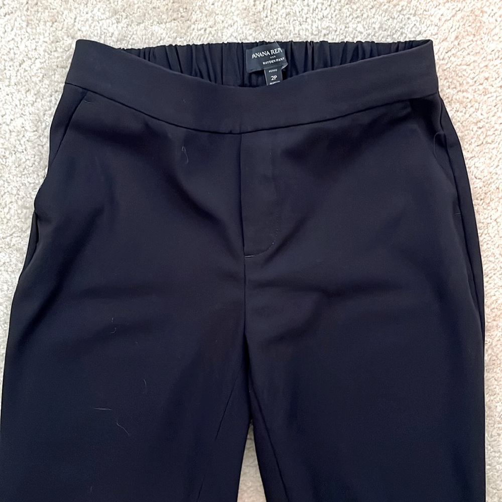 BANANA REPUBLIC FACTORY Women's HAYDEN Black Tapered Pants Size 2P - Picture 3 of 5